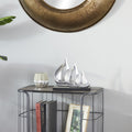 Silver Aluminum Metal Sailboat Decorative Sculpture with Black Base